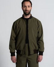 1ER MAI - Reversible Bomber Jacket in olive green/black
