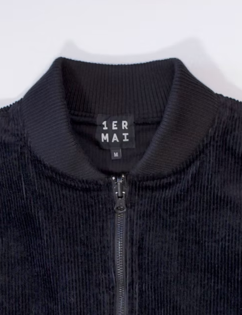 1ER MAI - Bomber Jacket in Black Corduroy