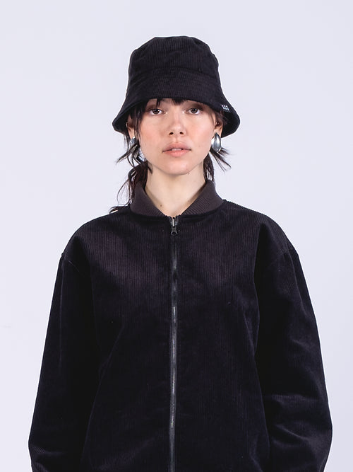 1ER MAI - Bucket hat in black corduroy