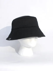 1ER MAI - Reversible bucket hat in black grey jeans patchwork/black