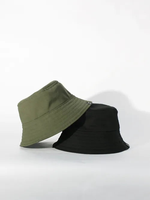 1ER MAI - Reversible bucket hat in olive green/black