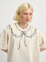 ELIZA FAULKNER - Tee-shirt trompe-l'oeil recyclé beige