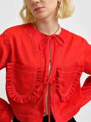 ELIZA FAULKNER - Veste Carrie en sergé rouge cerise