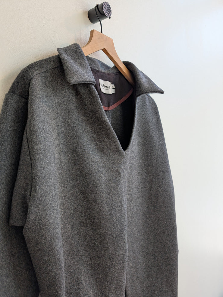 ANDREA.G - Wool shirt charcoal grey