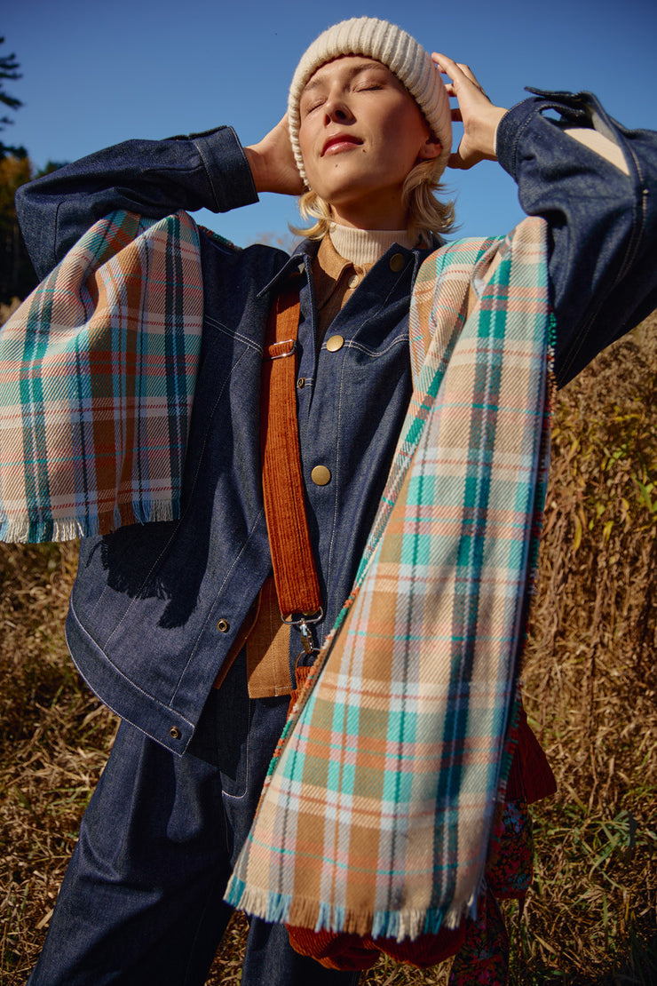 DISPATCH Plaid Eco Cotton Blend Twill scarf