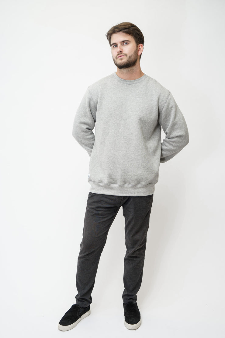 ALN - Aulne pale grey long-sleeve fleece sweater