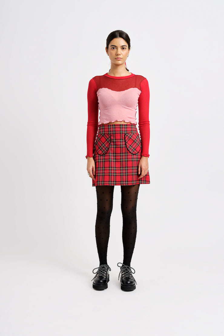 ELIZA FAULKNER - Tate mini skirt red plaid