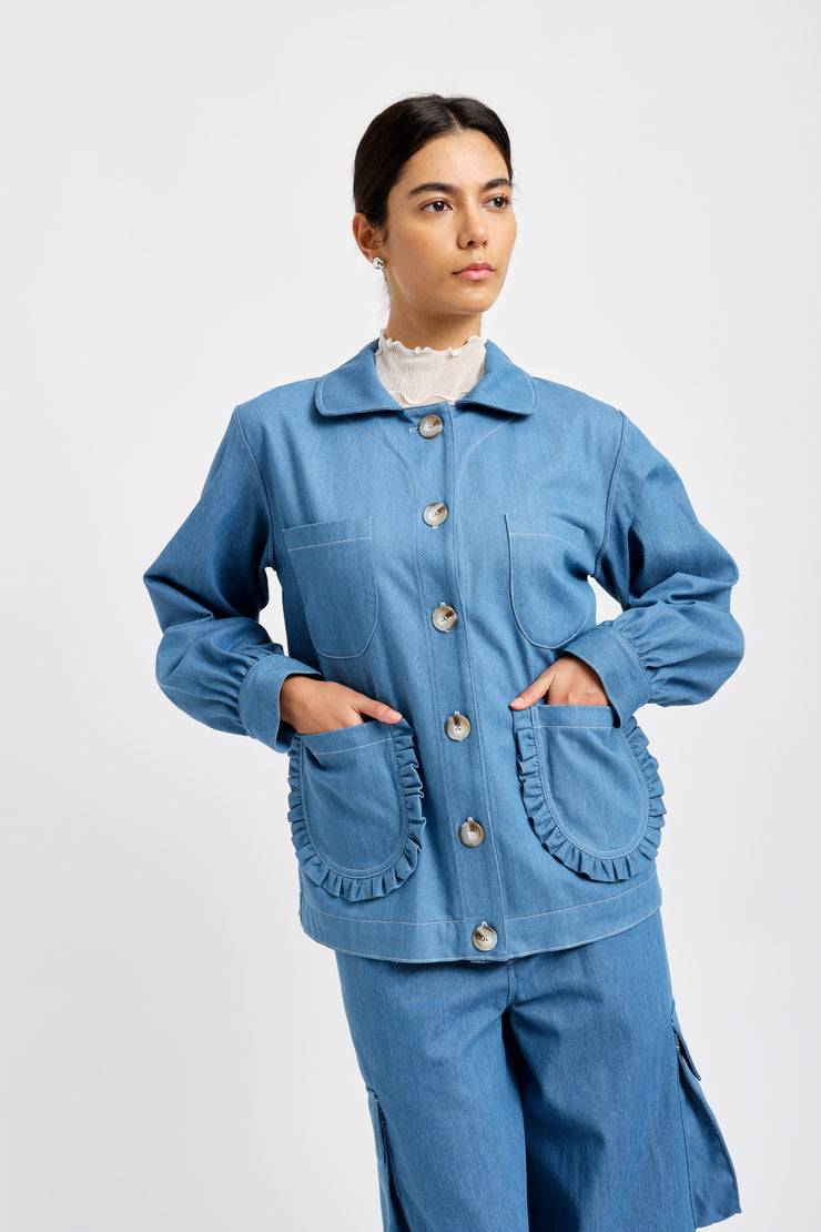 ELIZA FAULKNER -  Work jacket blue denim