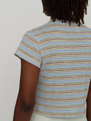 BROOK blue multi stripe t-shirt