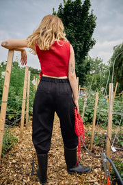 PRÉCOMMANDE Pantalon en lin noir MARCI