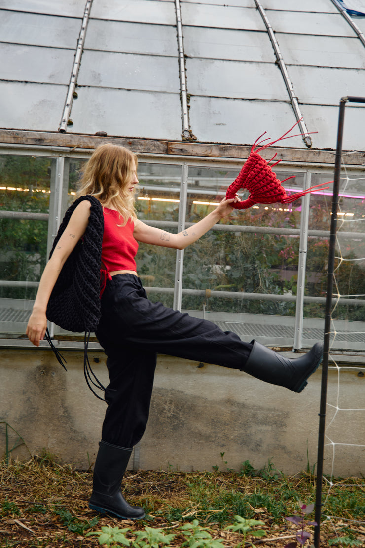 PRÉCOMMANDE Pantalon en lin noir MARCI