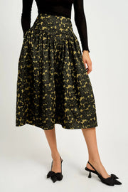 ELIZA FAULKNER - Lucille Skirt Jacquard chartreuse