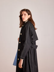 Made to order - EXTRA black denim trench