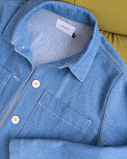 FUGAZZI denim jacket - M/L with fabric defect at front