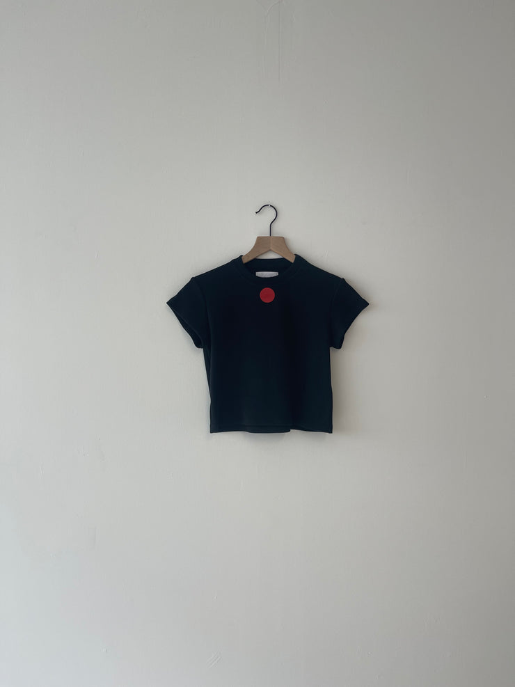 BROOK black t-shirt - XXS  & M with hole at neckline band