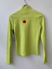 ADAMO lime mock neck-S/L/XXS with stain at back or fabric reverse